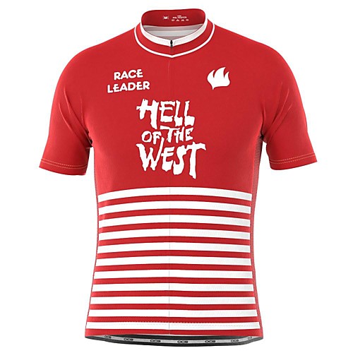 

21Grams Men's Short Sleeve Cycling Jersey Red Stripes Bike Top Mountain Bike MTB Road Bike Cycling Breathable Sports Clothing Apparel / Stretchy / Athletic