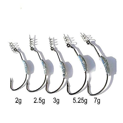 

25pcs Black Weighted Twistlock Hook with Centering Pin, Size 1/0 2/0 3/0 4/0 5/0 Hook in Plastic Case,5PCS Each Size, Soft Plastic Hook Extra Wide Gap Hook Saltwater Swimbait Hook