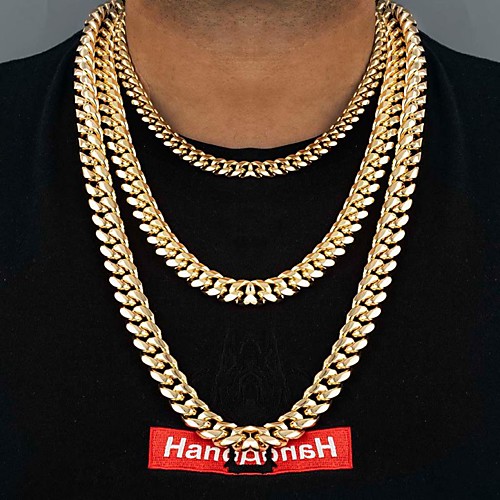 

Men's Chain Necklace Thick Chain Box Chain franco chain Fashion Hip Hop Stainless Steel Black Gold Silver 55 cm Necklace Jewelry 1pc For Gift Daily