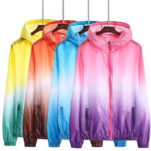 

Women's Men's Long Sleeve Windbreaker Running Skin Jacket Full Zip Coat Top Athletic Athleisure Summer Waterproof UV Sun Protection Quick Dry Fitness Gym Workout Running Jogging Sportswear Color