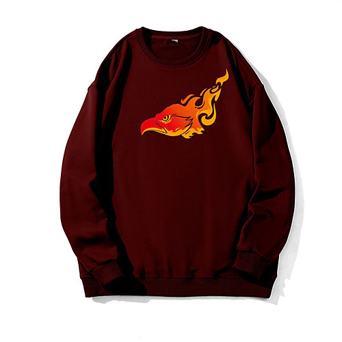 

Men's Pullover Sweatshirt Graphic Flame Print Daily Weekend 3D Print Casual Hoodies Sweatshirts Wine Red Black Khaki