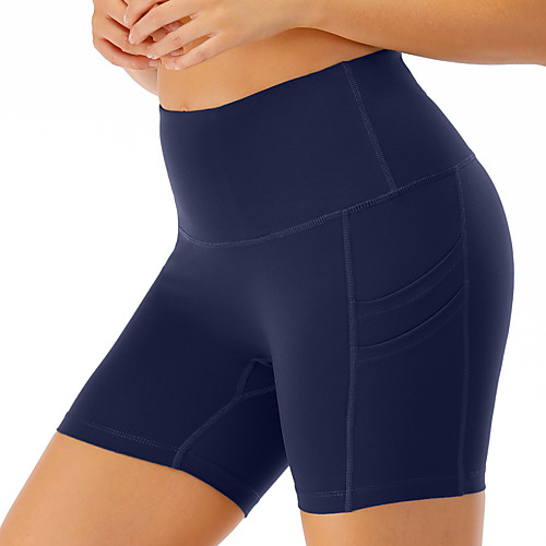 

Women's High Waist Running Tights Leggings Yoga Pants Yoga Shorts Athletic Shorts Side Pockets Spandex Winter Yoga Fitness Gym Workout Running Comfy Tummy Control Breathable Sport Solid Color Dark