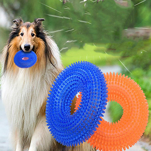 

Squeaking Toy Dog Cat Kitten 1pc Round Reusable Pet Training Teething Toy TPR Gift Pet Toy Pet Play