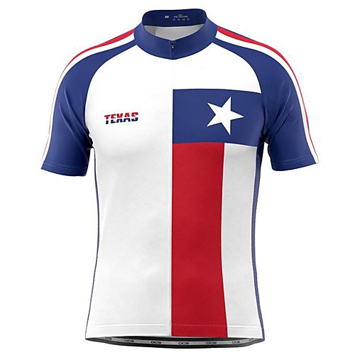 

21Grams Men's Short Sleeve Cycling Jersey White Stars Bike Top Mountain Bike MTB Road Bike Cycling Breathable Sports Clothing Apparel / Stretchy / Athletic