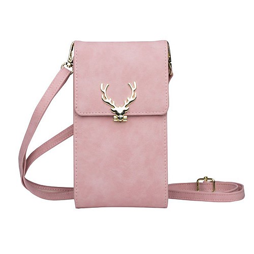 

Women's Bags PU Leather Mobile Phone Bag Messenger Bag Solid Color Daily Holiday 2021 MessengerBag Black Blushing Pink Light Purple Royal Blue