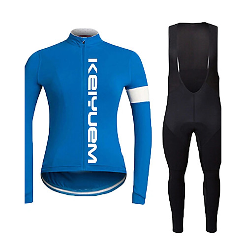 

CAWANFLY Men's Long Sleeve Cycling Jersey with Bib Tights Winter Fleece Black Bike Fleece Lining Sports Mountain Bike MTB Road Bike Cycling Clothing Apparel / Expert / Racing / High Elasticity
