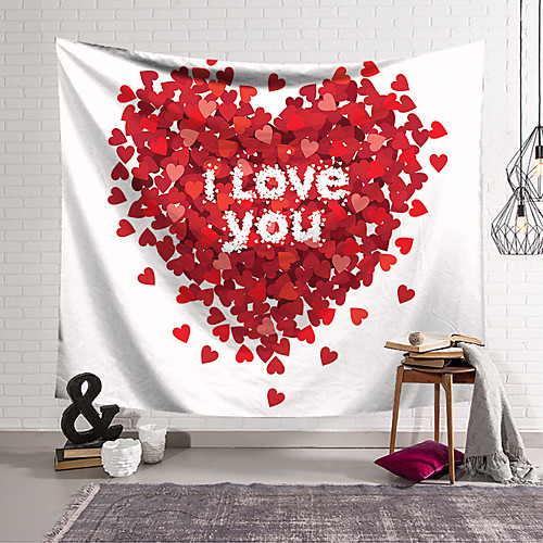 

Valentine's Day Wall Tapestry Art Decor Blanket Curtain Hanging Home Bedroom Living Room Decoration Love Heart