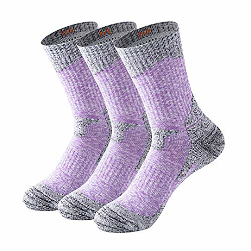 

1 OR 3 Pairs Women's Cushioned Hiking Walking Running Socks, Outdoor Athletic Cotton Crew Socks