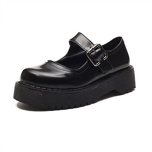 

Women's Flats Lolita Shoes Flat Heel Round Toe Classic Vintage Daily PU Summer Black