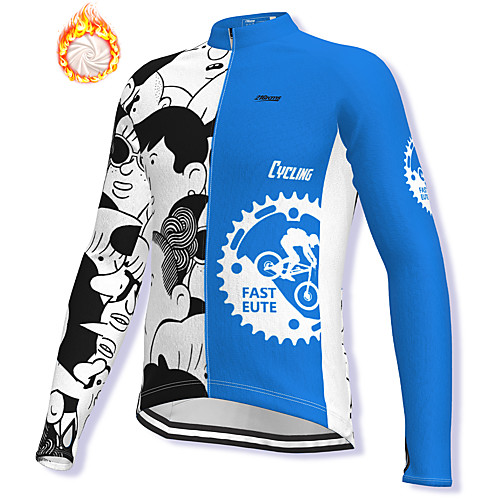 

21Grams Men's Long Sleeve Cycling Jacket Winter Fleece Spandex Blue Gear Bike Jacket Mountain Bike MTB Road Bike Cycling Fleece Lining Warm Sports Clothing Apparel / Stretchy / Athleisure