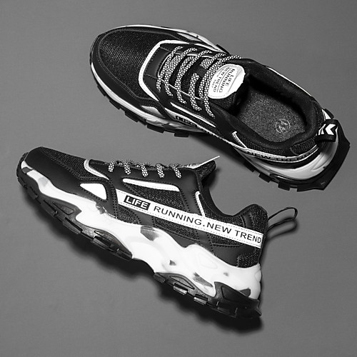 

Men's Trainers Athletic Shoes Sporty Casual Athletic Running Shoes Fitness & Cross Training Shoes PU Tissage Volant Breathable Non-slipping Wear Proof White Black BlackGray Fall