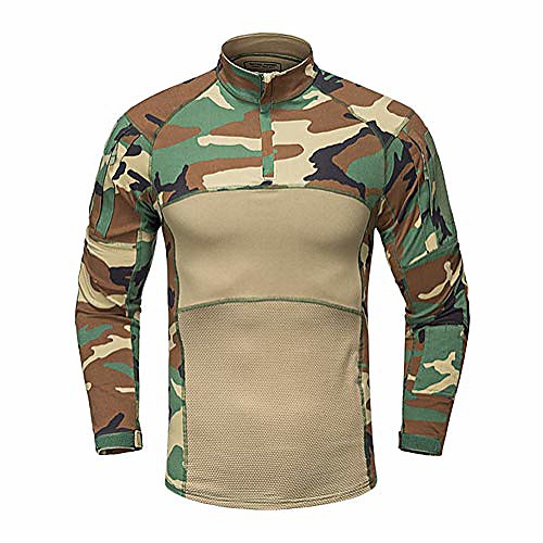 

men's military t-shirt tactical shirt combat shirt slim fit long sleeve camouflage shirt paintball airsoft army shirt military uniform a green xl