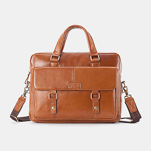 

men genuine leather vintage large capacity handbag messenger