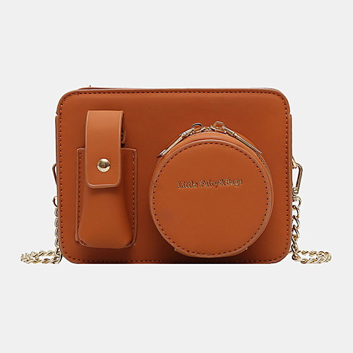 

women chains multi-pocket camera solid crossbody bag shoulder bag
