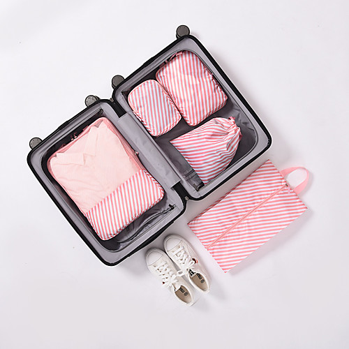 

Women's Bags Polyester Top Handle Bag 4 Pieces Purse Set Zipper Patterned Going out Outdoor 2021 Handbags Pink Pink stripes Grey Flamingo blue stripes