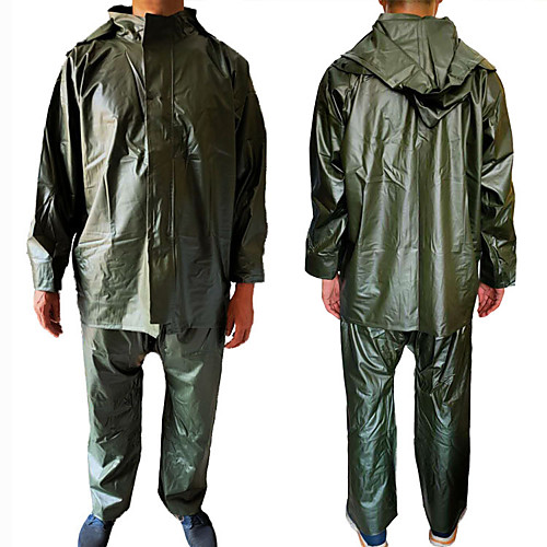 

Men's Rain Poncho Waterproof Hiking Jacket Rain Jacket Outdoor Waterproof Lightweight Windproof Breathable Raincoat Poncho Top Fishing Climbing Camping / Hiking / Caving Thicker (dark green) Ordinary