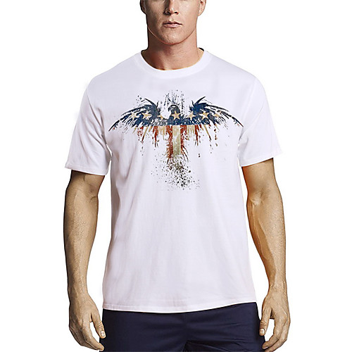 

Men's T shirt 3D Print Graphic Eagle Animal Print Short Sleeve Daily Tops Basic Casual White Black Red