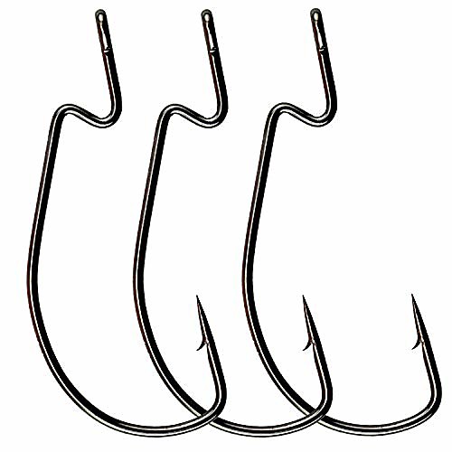 

30pcs/Lot 38105 Wide Gap Fishhook Jig Fishing Hook Set Bass Hook Offset Worm Hooks (4/0)