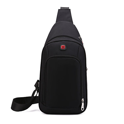

men polyester fibre waterproof casual crossbody bag outdoor chest bag