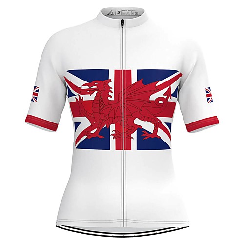 

Women's Short Sleeve Cycling Jersey White National Flag Bike Top Mountain Bike MTB Road Bike Cycling Breathable Quick Dry Sports Clothing Apparel / Stretchy / Athleisure