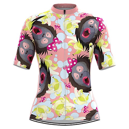 

Women's Short Sleeve Cycling Jersey Pink Cartoon Bike Top Mountain Bike MTB Road Bike Cycling Breathable Quick Dry Sports Clothing Apparel / Stretchy / Athleisure