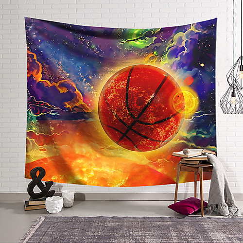 

wall tapestry art decor blanket curtain hanging home bedroom living room decoration basketball color cloud polyester