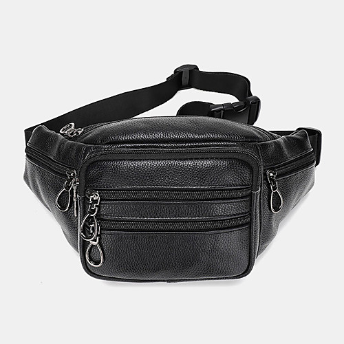 

men genuine leather multi-pocket anti-theft multifunctional crossbody bag chest bag sling bag