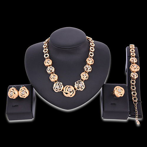 

Women's Jewelry Set Bridal Jewelry Sets Cut Out Flower Fashion Gold Plated Earrings Jewelry Gold For Christmas Wedding Halloween Party Evening Gift 1 set