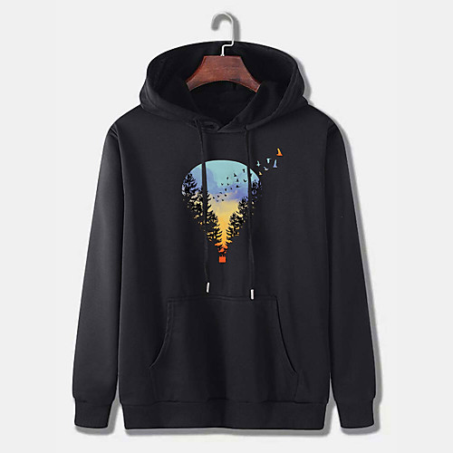 

Men's Pullover Hoodie Sweatshirt Graphic Scenery Print Hooded Daily Weekend 3D Print Casual Hoodies Sweatshirts Long Sleeve Wine Red Black Dark Gray