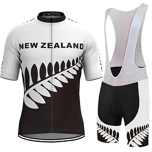 

21Grams Men's Short Sleeve Cycling Jersey with Bib Shorts BlackWhite Bike Breathable Sports Graphic Mountain Bike MTB Road Bike Cycling Clothing Apparel / Stretchy / Athleisure