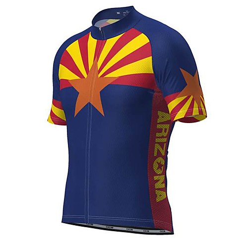 

21Grams Men's Short Sleeve Cycling Jersey Dark Blue Stars Bike Top Mountain Bike MTB Road Bike Cycling Breathable Sports Clothing Apparel / Stretchy / Athletic