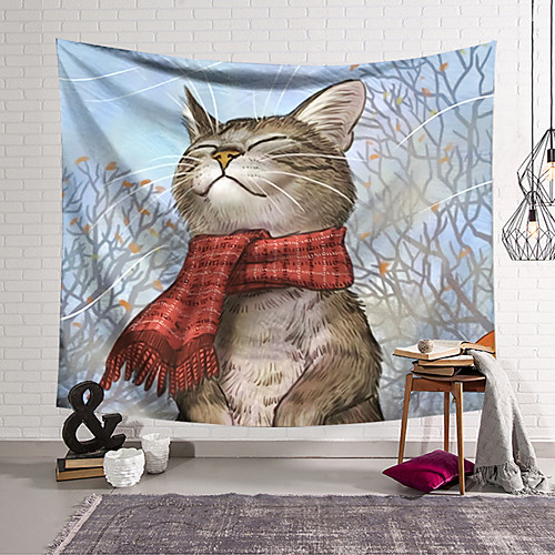 

wall tapestry art decor blanket curtain hanging home bedroom living room decoration thundered kitty polyester