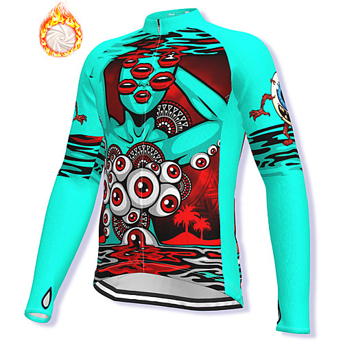 

21Grams Men's Long Sleeve Cycling Jacket Winter Fleece Spandex Green Bike Jacket Mountain Bike MTB Road Bike Cycling Fleece Lining Warm Sports Clothing Apparel / Stretchy / Athleisure