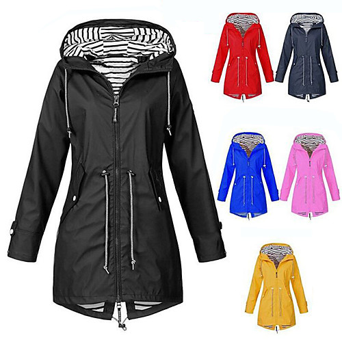 

vekdone oversized rain jackets womens waterproof hooded raincoat lightweight trench coats active outdoor windbreaker(navy,large)