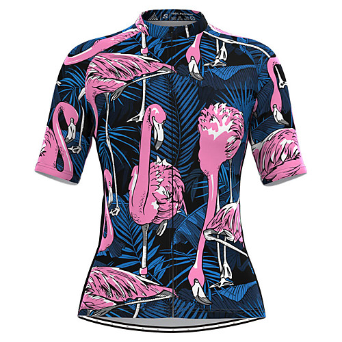

Women's Short Sleeve Cycling Jersey Black Flamingo Bike Top Mountain Bike MTB Road Bike Cycling Breathable Quick Dry Sports Clothing Apparel / Stretchy / Athleisure