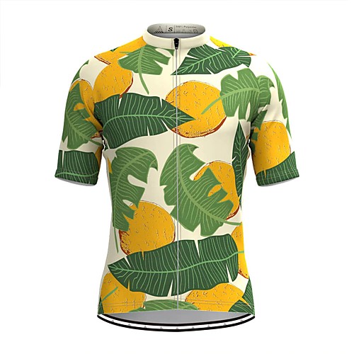 

Men's Short Sleeve Cycling Jersey Green Leaf Bike Top Mountain Bike MTB Road Bike Cycling Breathable Sports Clothing Apparel / Stretchy / Athletic