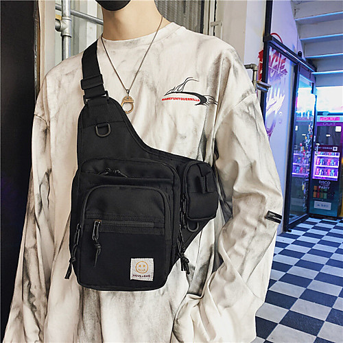 

unisex oxford cloth multifunctional tactical reflective at night personality hip-hop chest bag shoulder bag