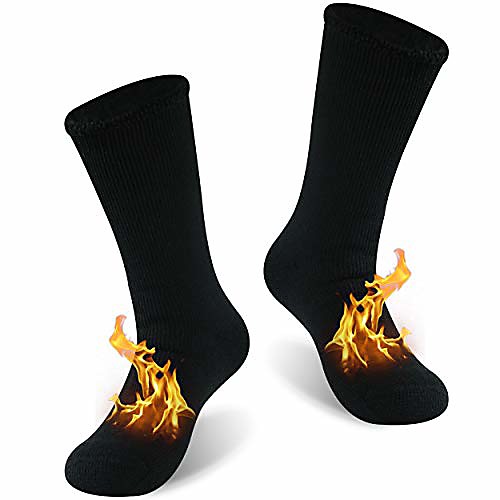 

Warm Thermal Socks Winter Boot Socks Outdoor Activities Heated Insulated Fur Lined Winter Socks Extra Warm Fuzzy Slipper Socks Hot Socks Men & Women Black M