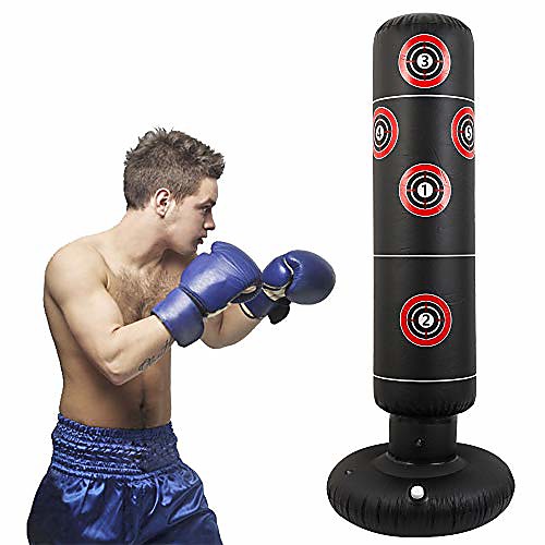 

Inflatable Punching Bags Free Standing Kick Boxing Target Stand Heavy Boxing Bag Fitness Decompression Training at Home or The Gym for Adult and Children (Target)