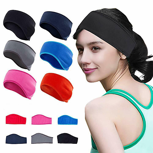 

Ponytail Headband Ear Warmer Sweatband Men's Women's Headwear Solid Colored Thermal Warm Windproof Breathable for Fitness Running Jogging Autumn / Fall Spring Winter Black Red Fuchsia