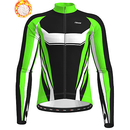 

21Grams Men's Long Sleeve Cycling Jacket Winter Fleece Polyester Yellow Blue Green Geometic Bike Jacket Top Mountain Bike MTB Road Bike Cycling Thermal Warm Fleece Lining Breathable Sports Clothing