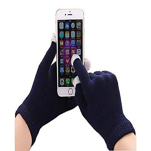 

(Navy Blue Universal Unisex One Size Winter Touchscreen Gloves For Monqi Kids Smartphone