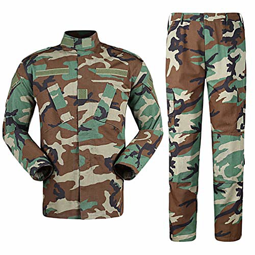 

Men's Tactical Camouflage Uniform Suit 2 Piece Sets Outdoor Hunting Trekking Camping Military Combat Waterproof Hiking Jackets Camo Pants Camouflage Pattern Clothing Jungle M.