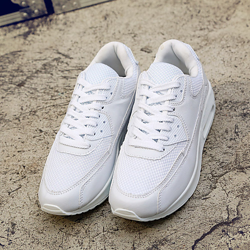 

Women's Trainers Athletic Shoes Wedge Heel Round Toe Sporty Athletic Outdoor Running Shoes Walking Shoes Mesh Lace-up Solid Colored White Black Red