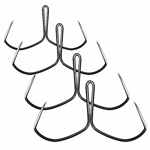

High Carbon Steel Anchor Hook Butterfly Hook Non-Barb Black Nickel Plated Fish Hook A1 (Butterfly Hook)