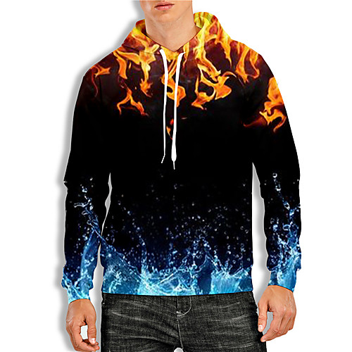 

Men's Pullover Hoodie Sweatshirt Graphic 3D Print Daily 3D Print Basic Casual Hoodies Sweatshirts Black