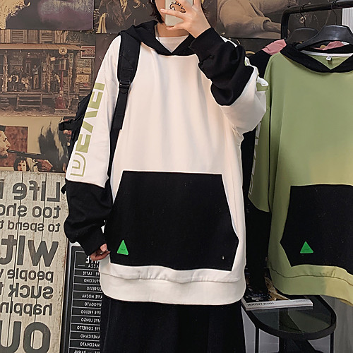 

Women's Hoodie Pullover Color Block Front Pocket Hoodie Spandex Color Block Letter & Number Sport Athleisure Hoodie Top Long Sleeve Breathable Sweat Out Comfortable Everyday Use Street Casual Daily