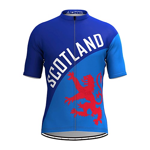 

Men's Short Sleeve Cycling Jersey Blue Bike Top Mountain Bike MTB Road Bike Cycling Breathable Sports Clothing Apparel / Stretchy / Athletic