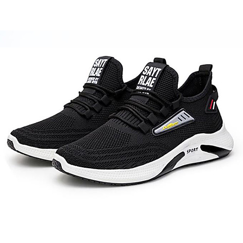 

Men's Trainers Athletic Shoes Sporty Casual Athletic Daily Running Shoes Walking Shoes Tissage Volant Breathable Non-slipping Wear Proof Black / Red Black Beige Fall Spring