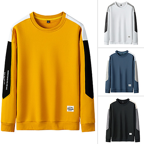 

Men's Sweatshirt Pullover Color Block Crew Neck Color Block Sport Athleisure Sweatshirt Top Long Sleeve Breathable Moisture Wicking Sweat Out Comfortable Everyday Use Street Casual Daily